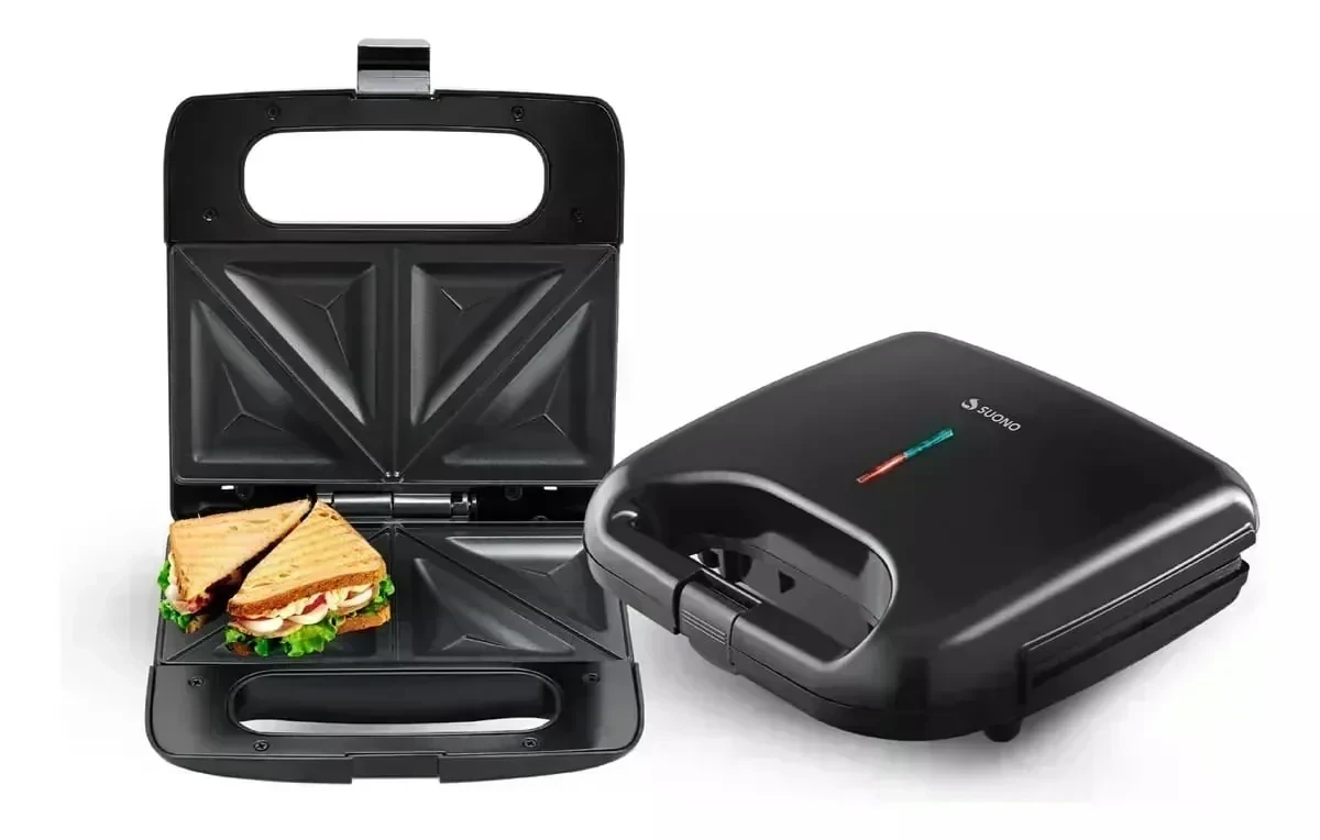 Sandwichera Eléctrica Suono 750 W Placas Antiadherentes