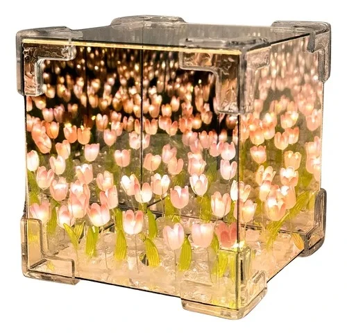 LAMPARA TULIPANES CUADRADA