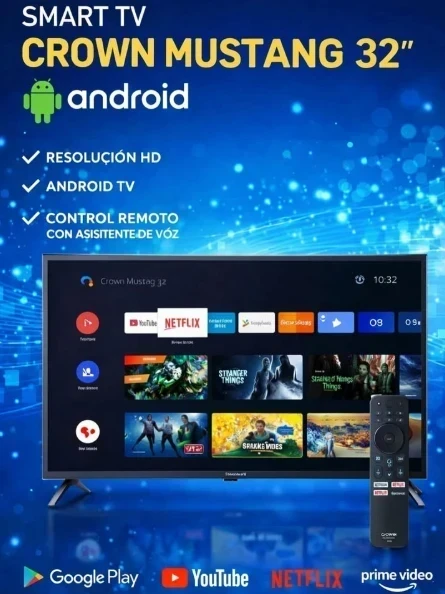 SMART TV CROWN MUSTANG 32" C/ANDROID