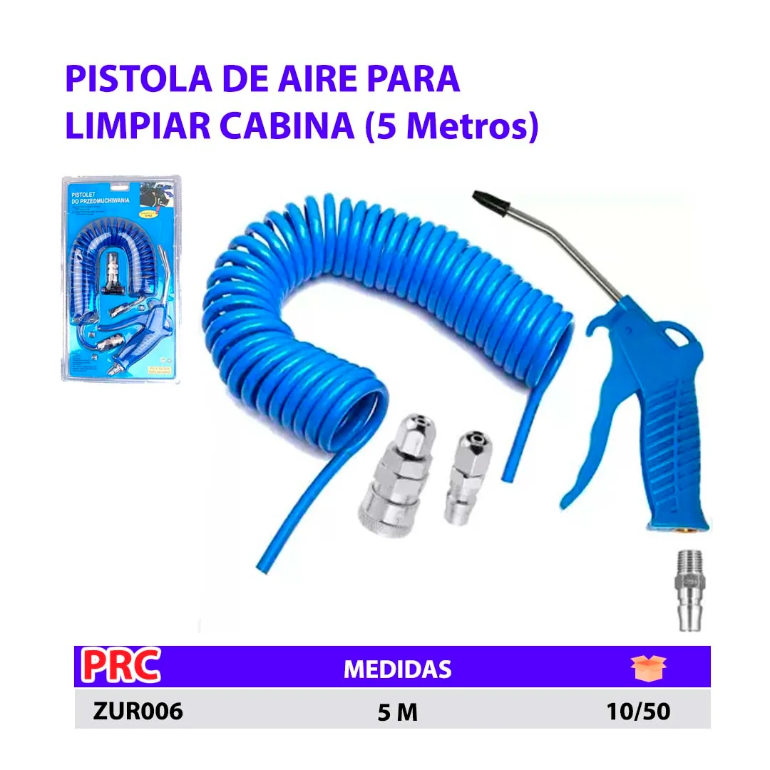 PISTOLA de AIRE Azul P/LIMPIAR Cabina 5M 