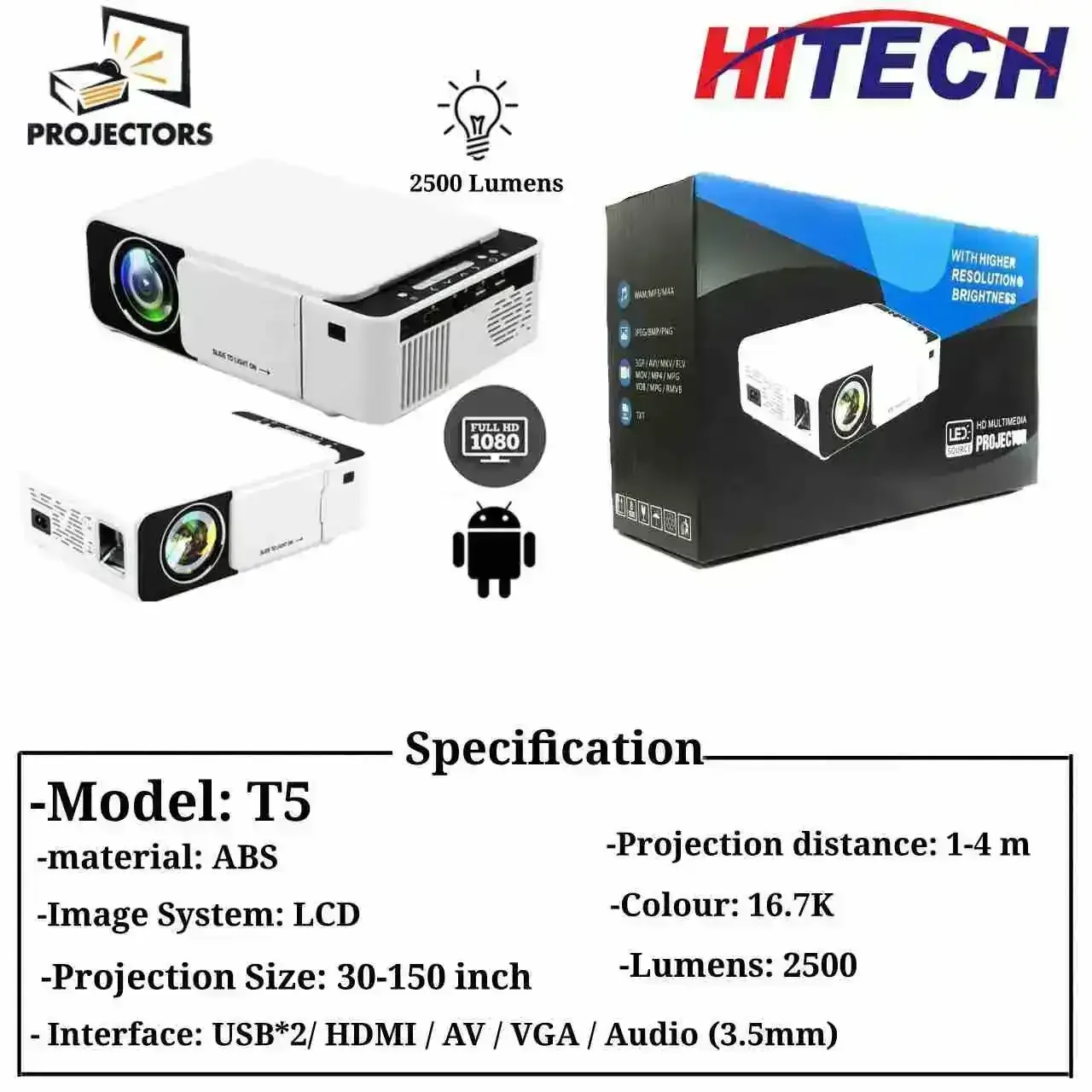 PROYECTOR T5 WI FI, YOUTUBE, DUPLICADOR DE PANTALLA DE CELULAR  3