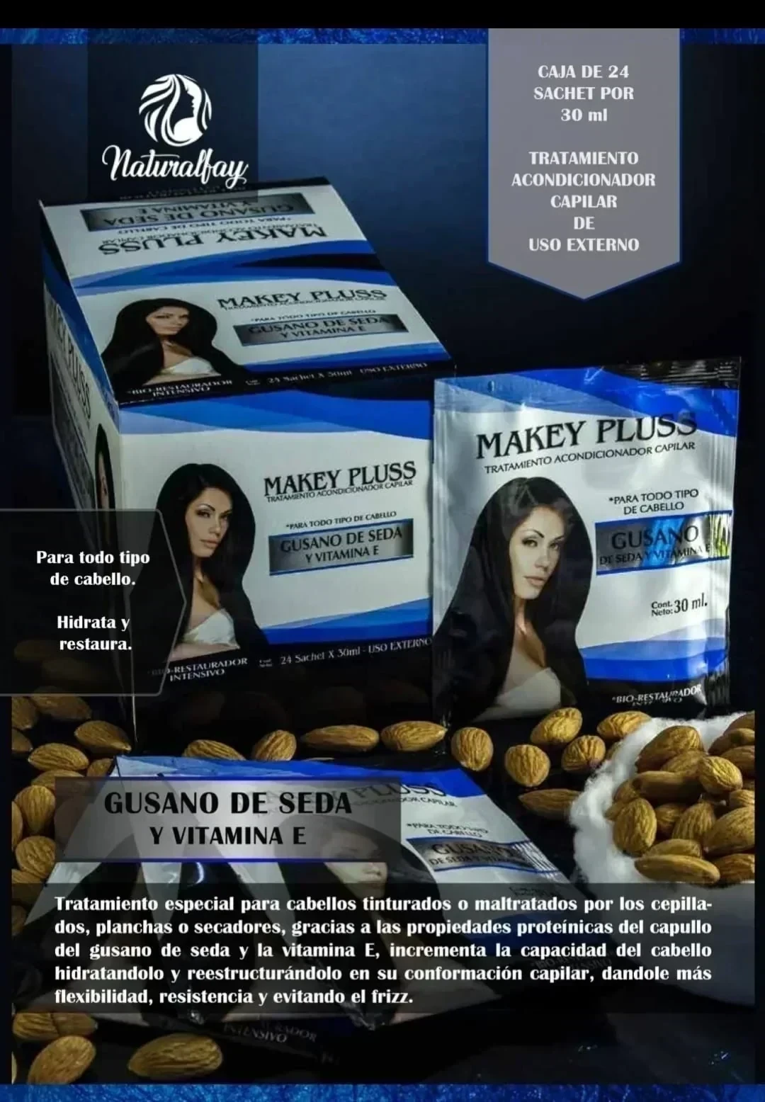makey pluss tratamiento gusano de seda y vitamina e