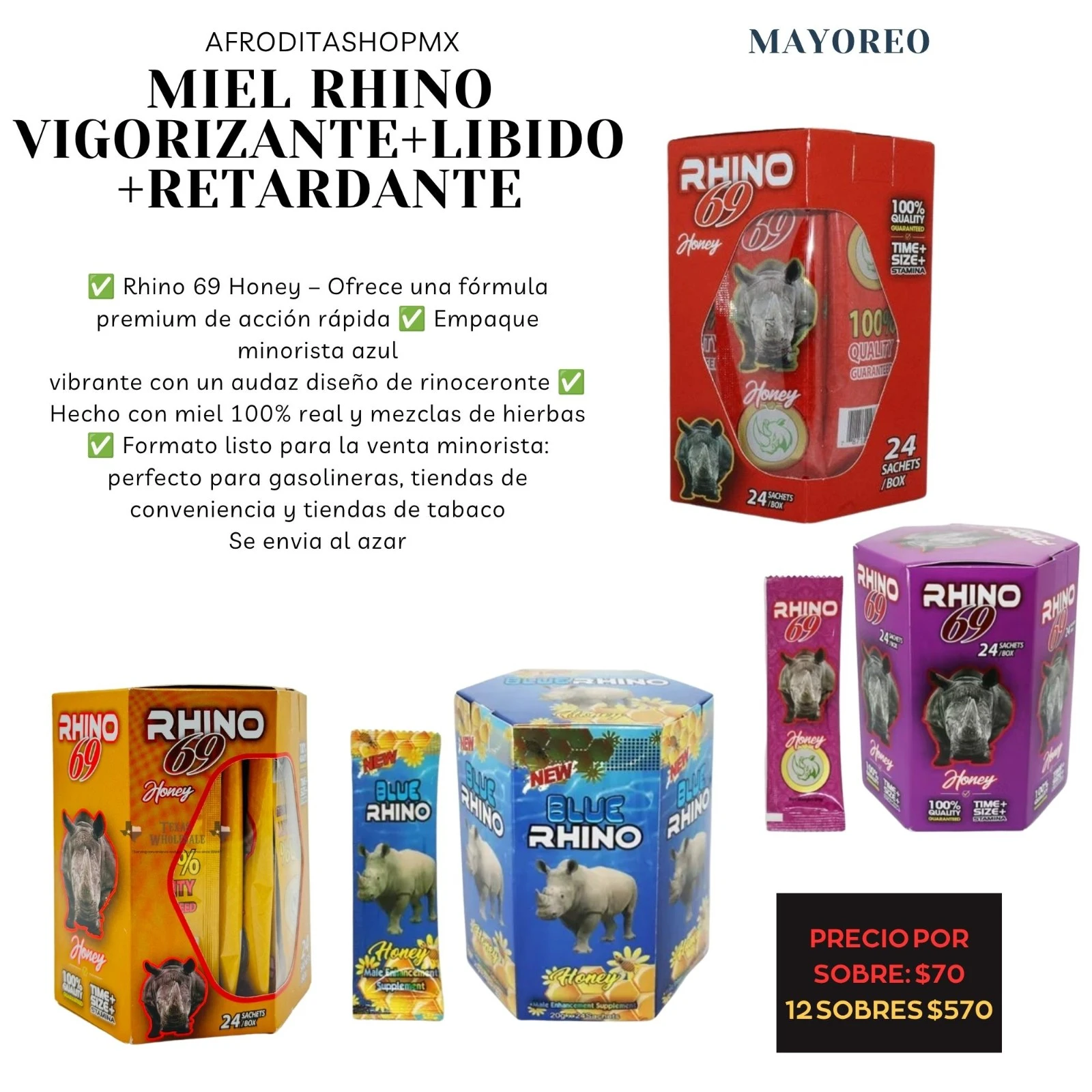 MIEL RHINO VIGORIZANTE+LIBIDO+RETARDANTE