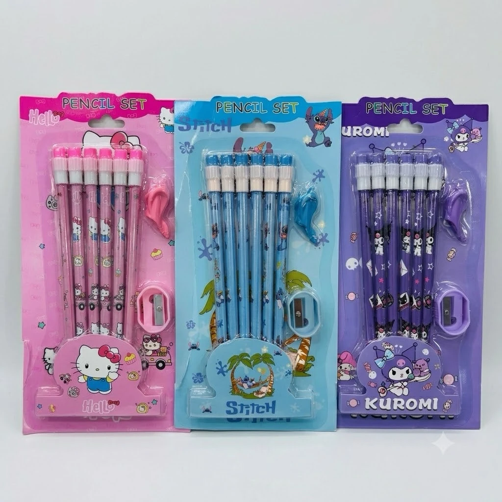 Kit de 6 lapices con sacapuntas  2