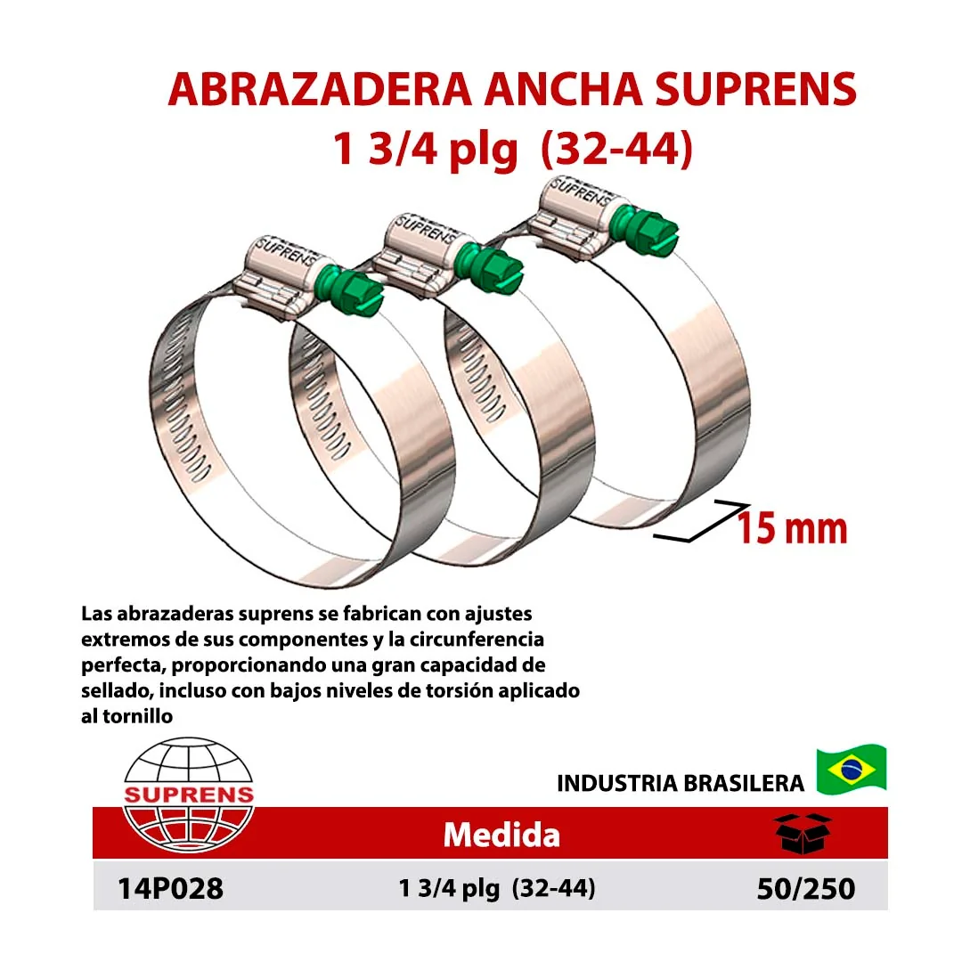 ABRAZADERA PERFORADA SUPRENS 1 3/4" (32-44)