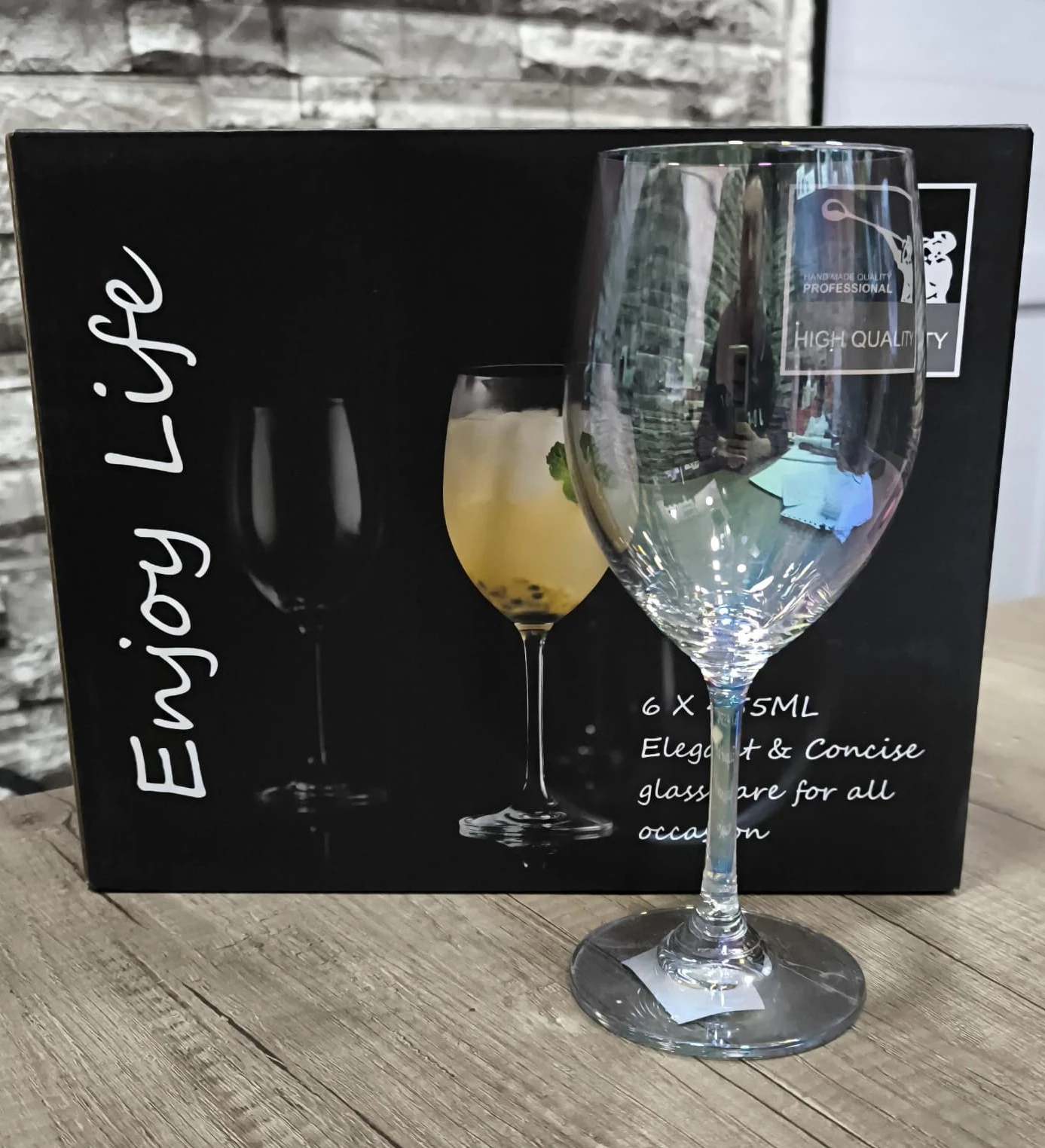  🥂 *JUEGO DE COPAS "ENJOY LIFE" 455ML X 6 