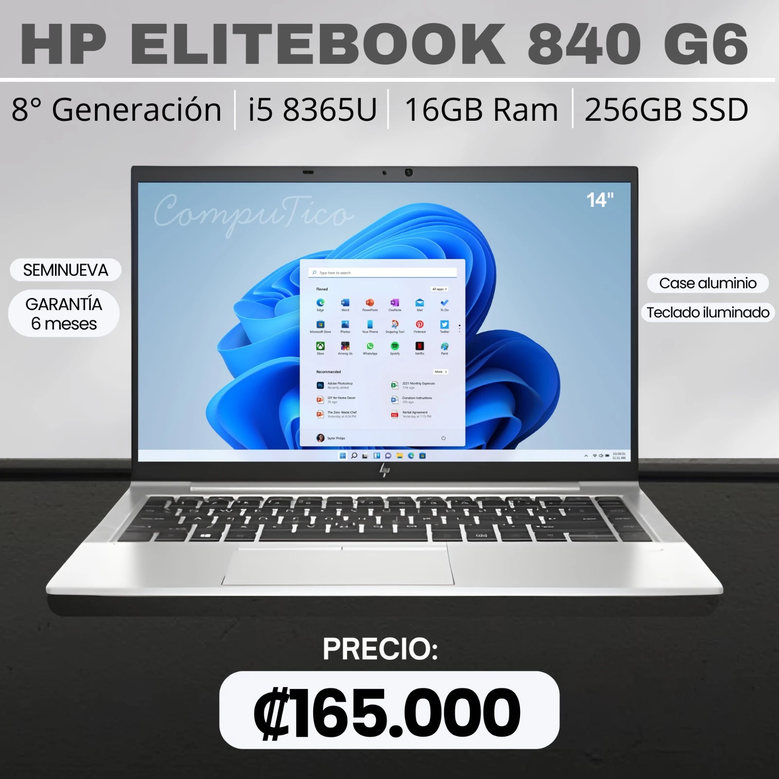 LAPTOP HP ELITEBOOK 840 G6 i5 8365U 16/256GB