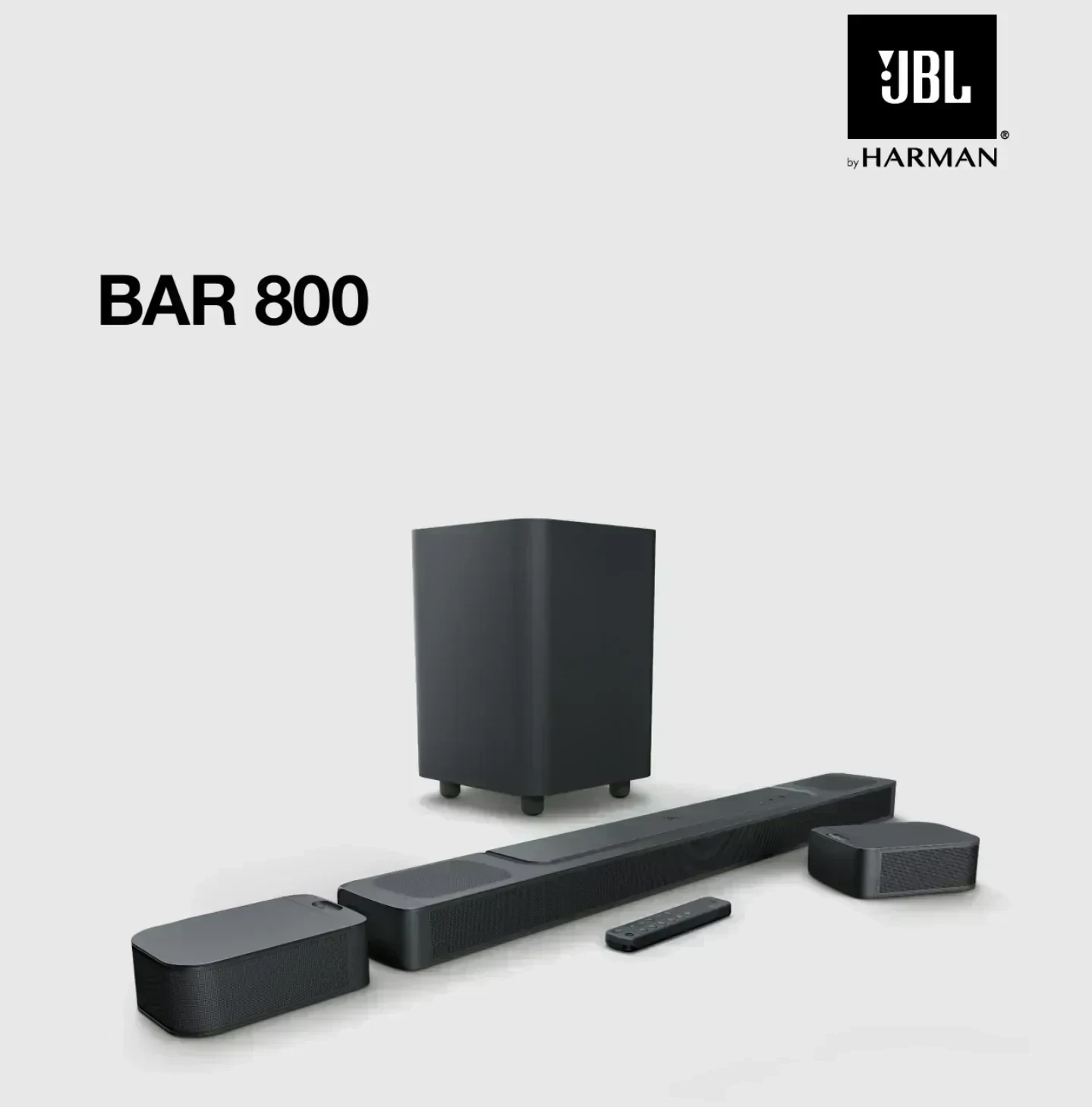 Barra de sonido Jbl Bar 800 inalámbrica 5.1.2 canales 360 W Rms Color negro Frecuencia 2,406 — 2,474 MHz bivolt