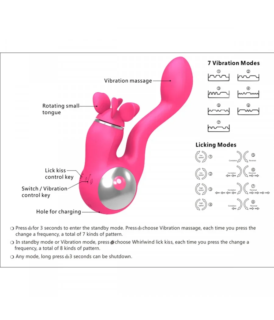 Vibrador Con Estimulador De Clítoris Tina Kiss 3