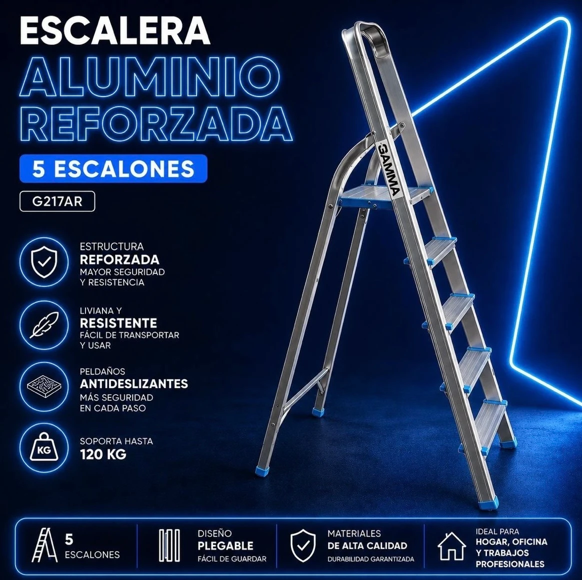 ESCALERA DE ALUMINIO GAMMA 5 ESCALONES