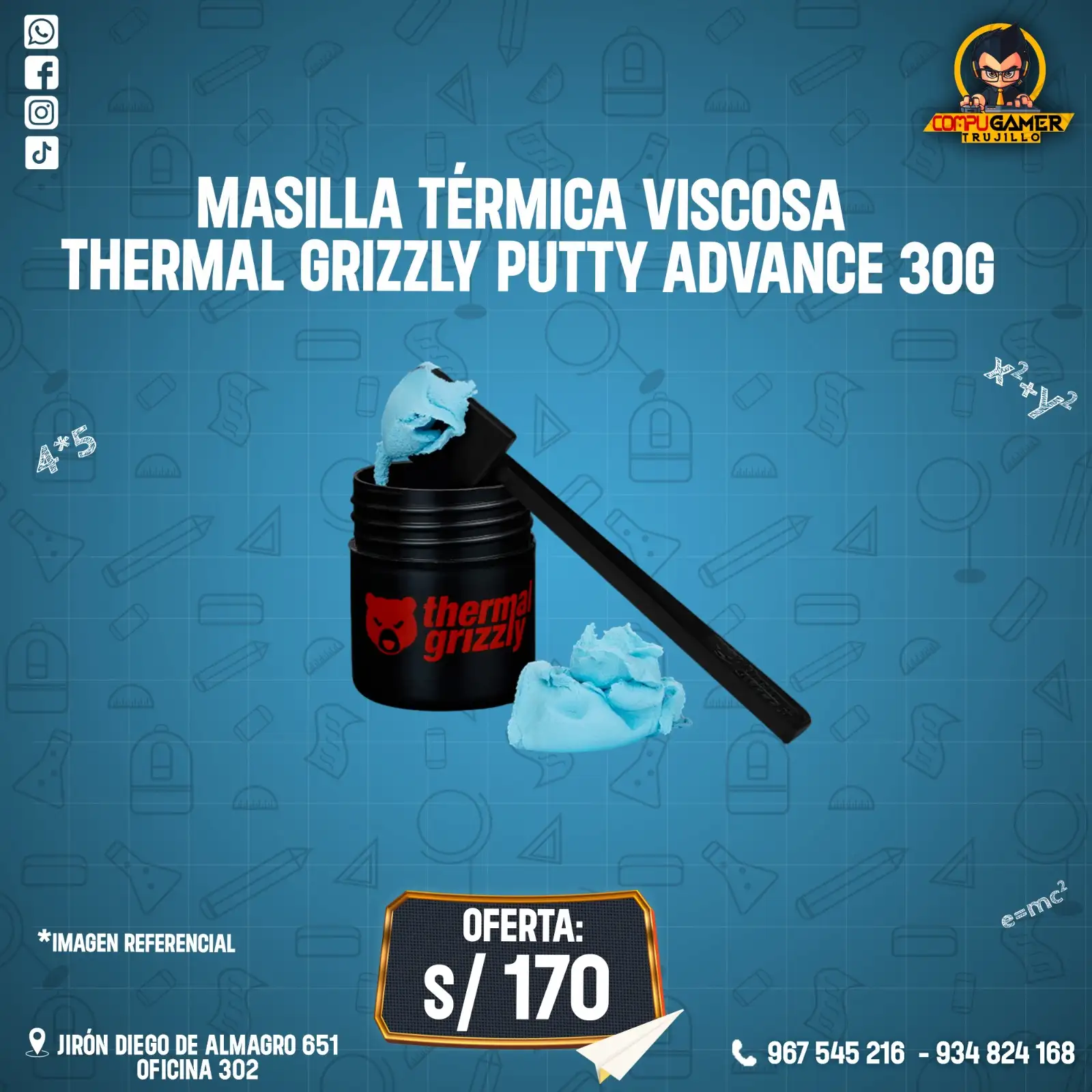MASILLA TÉRMICA VISCOSA THERMAL GRIZZLY PUTTY ADVANCE 30G