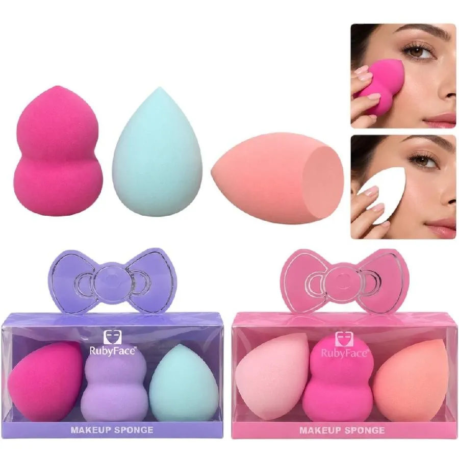 set x3 de beauty blender motivos y colores surtidos ruby face