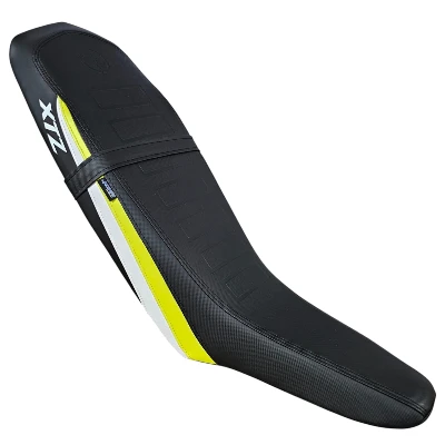 TP Xtz 125 forro jc 10 premium Negro con franja verde limon y franja blanca
