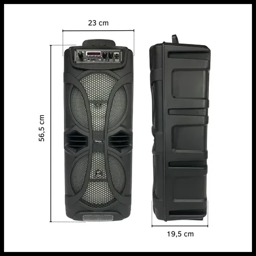 PARLANTE DINAX 1200W CON LUCES LED, MICRÓFONO Y CONTROL REMOTO 3