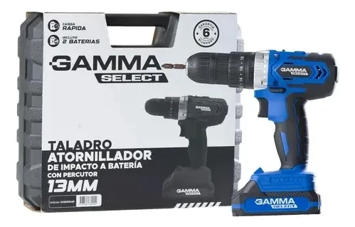 Taladro Atornillador Percutor En Kit Gamma Select G12601kar Azul Na