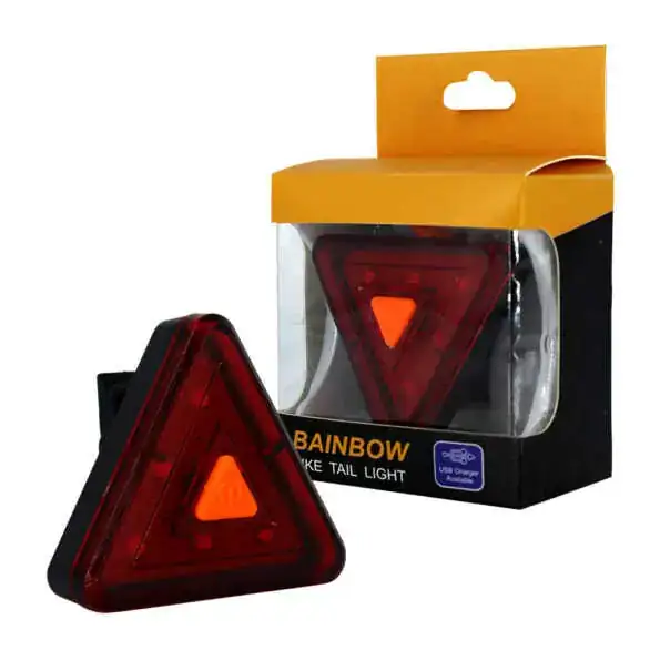 Luz Trasera Triangular Con LED Rojo Para Bicicleta 