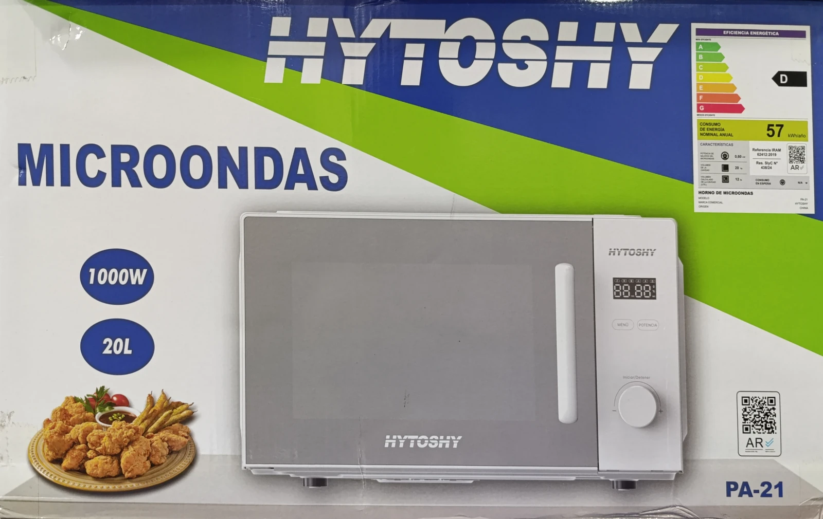 MICROONDAS MECÁNICO HYTOSHY 20LTS SILVER