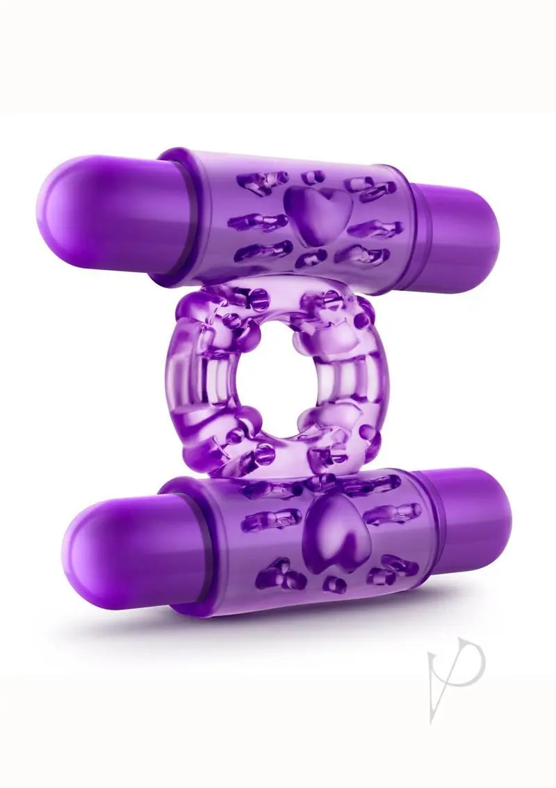PLAY WITH ME - DOUBLE PLAY - DUAL VIBRATING COCK RING - PURPLE 2
