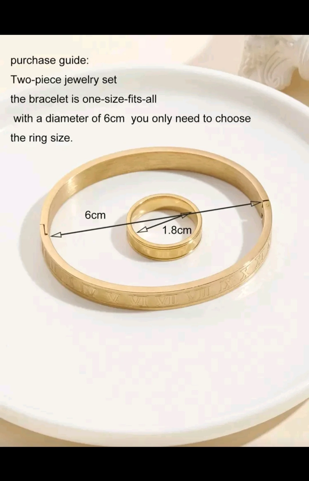 Set pulsera y anillo/ Numeros romanos 4