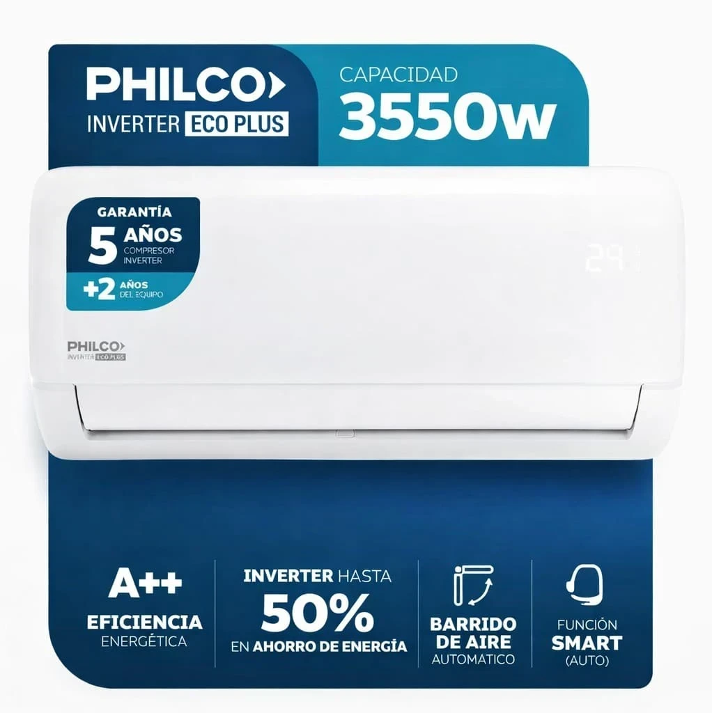 AIRE ACONDICIONADO INVERTER PHILCO 3550w