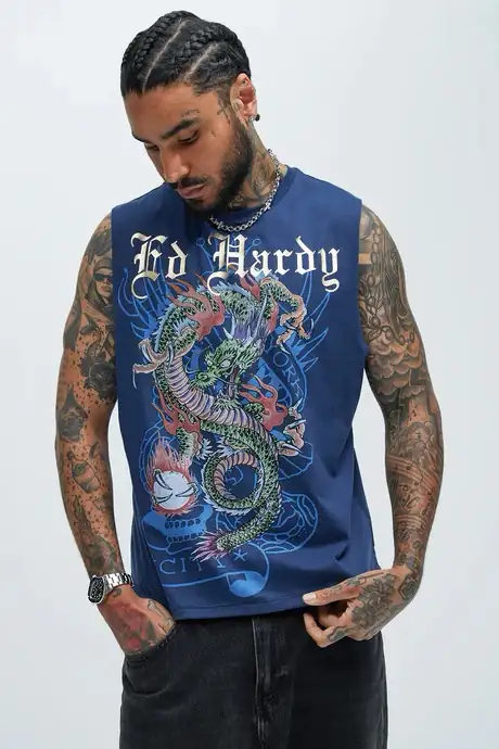 Ed Hardy Dragon Muscle Tee - Xl y Xxl