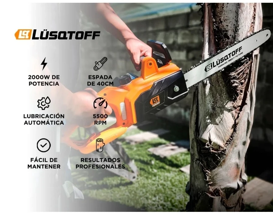 Electrosierra Motosierra Lusqtoff 2000W Espada 40Cm Profesional ESL2000-8
