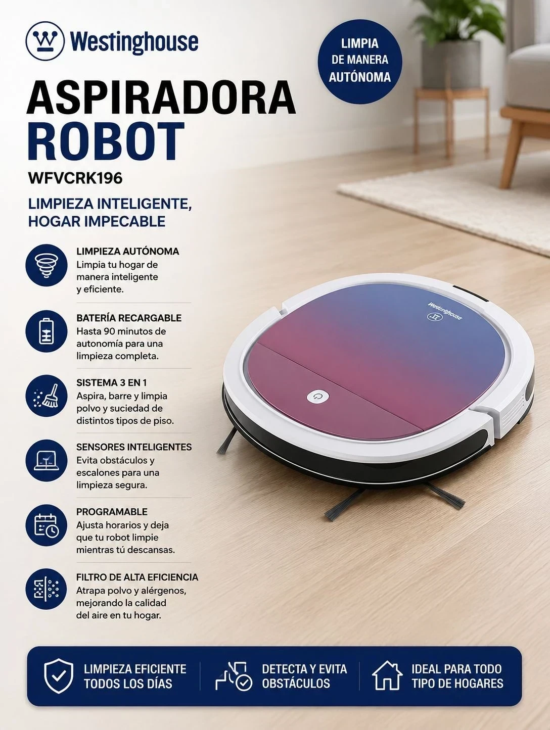 ASPIRADORA ROBOT WESTINHOUSE