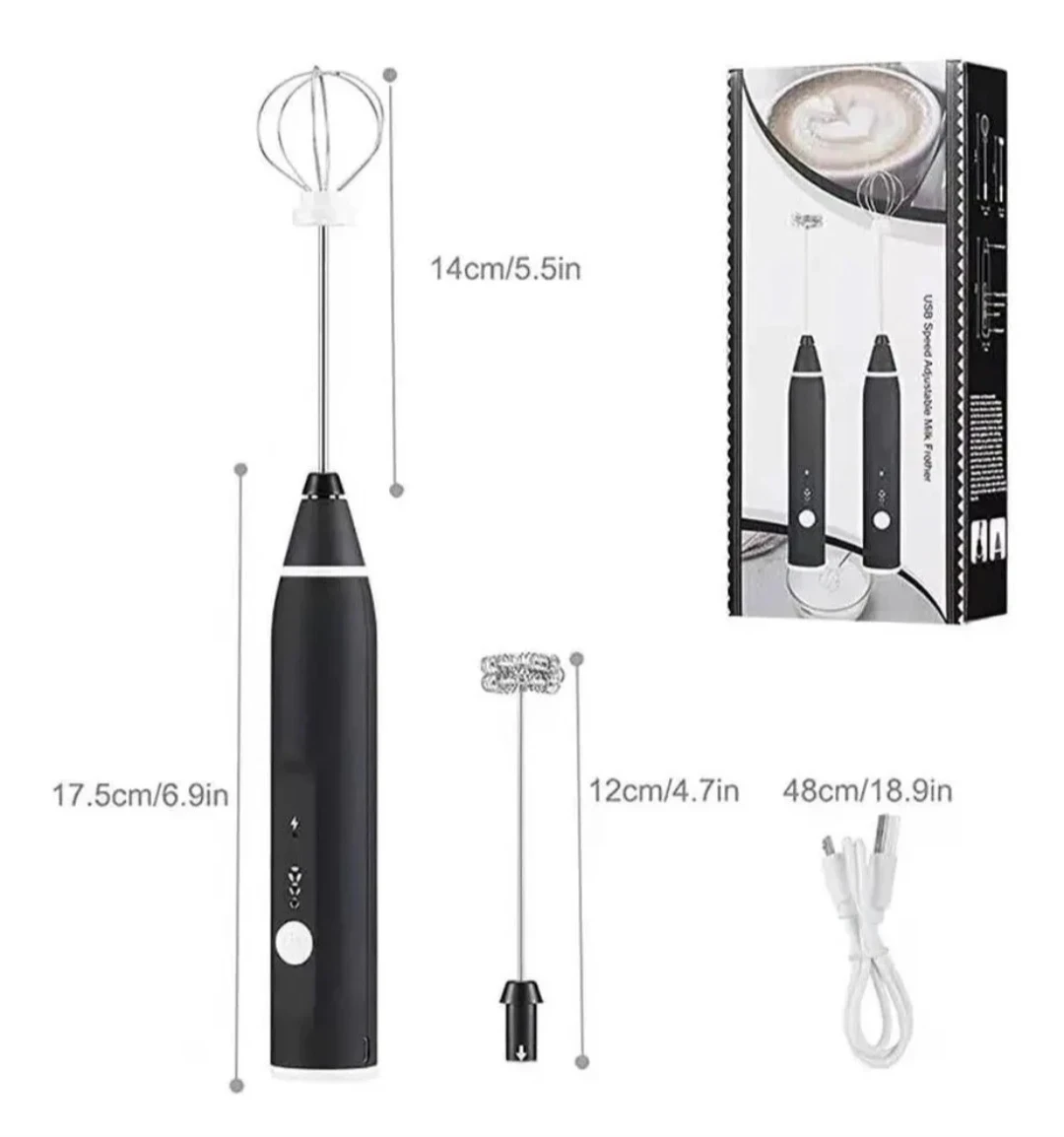 Mini Batidor Revolvedor De Huevo Cafe Y Espuma Leche Recargable 2