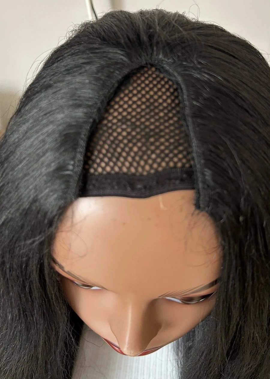 Peluca semi en V de 28" cabello yaki  5