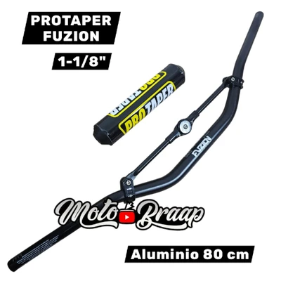 Manubrio Protaper Fuzion NEGRO aluminio tubular 1-1/8" 80 cm MUNDI PRO02970