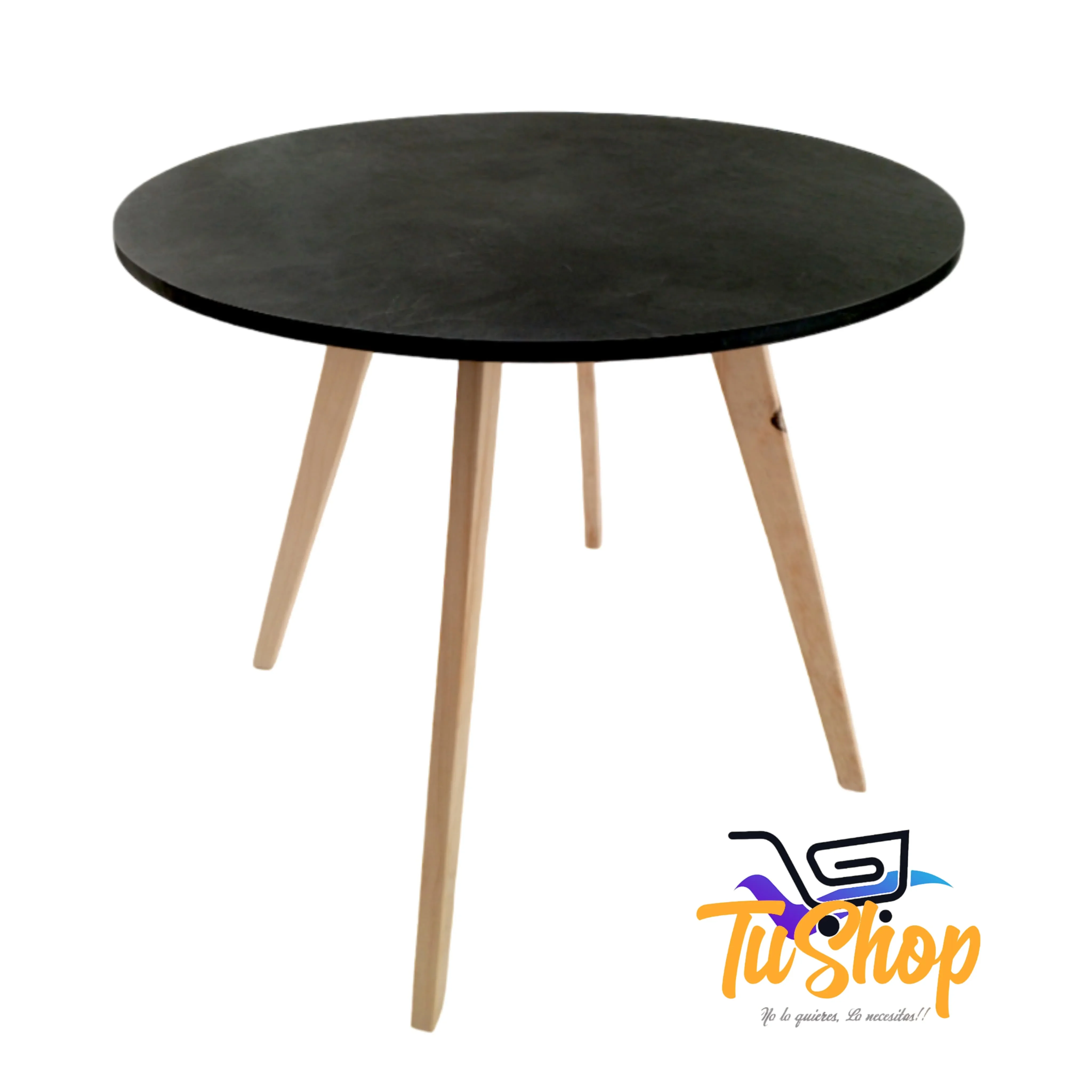 Comedor Nórdico Negro Volcán + 2 Sillas Eames  2