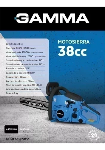 MOTOSIERRA GAMA 38CC