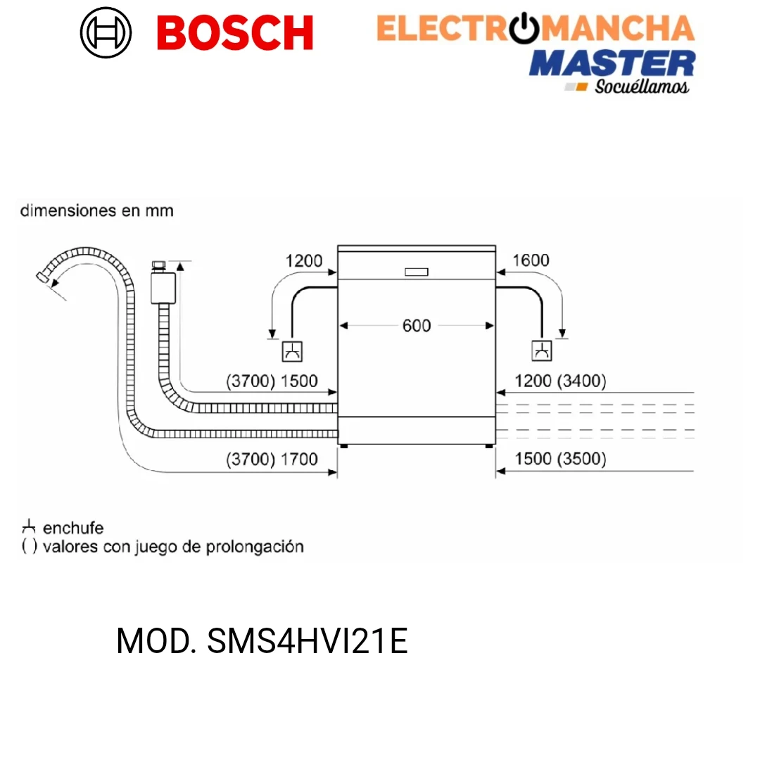 LAVAVAJILLAS BOSCH SMS4HVI21E 14 CUB. 3 BANDEJA CLASE C 10