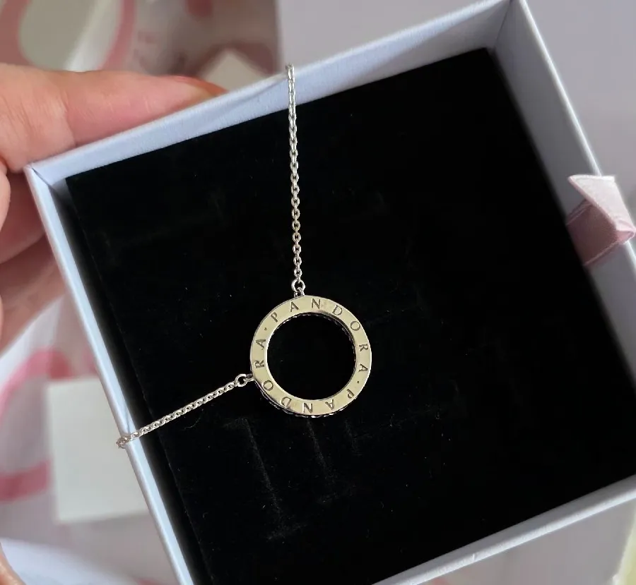 Pandora circle of Sparkles silver necklace  2