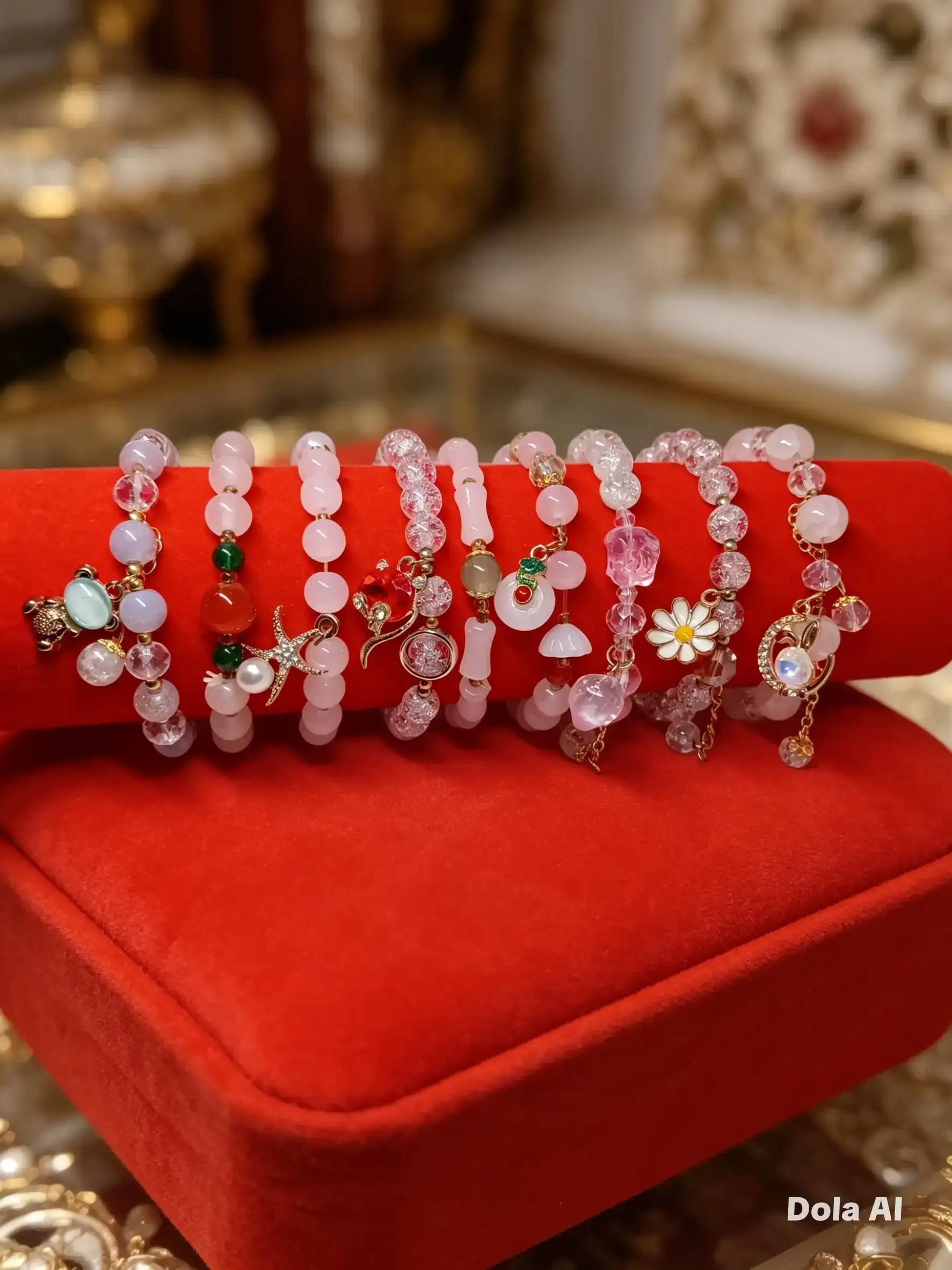 Pulseras blancas de vidrio