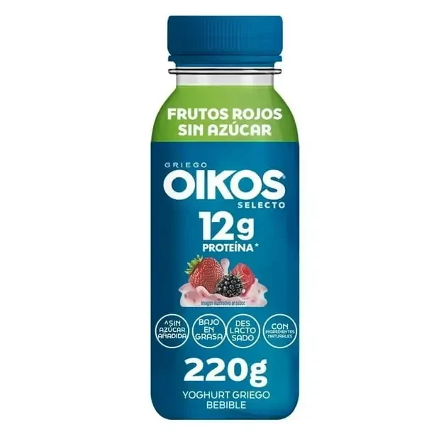 YOGHURT BEBIBLE FRUTOS ROJOS OIKOS SELECTO 12 G PROTEÍNA 220 G DANONE