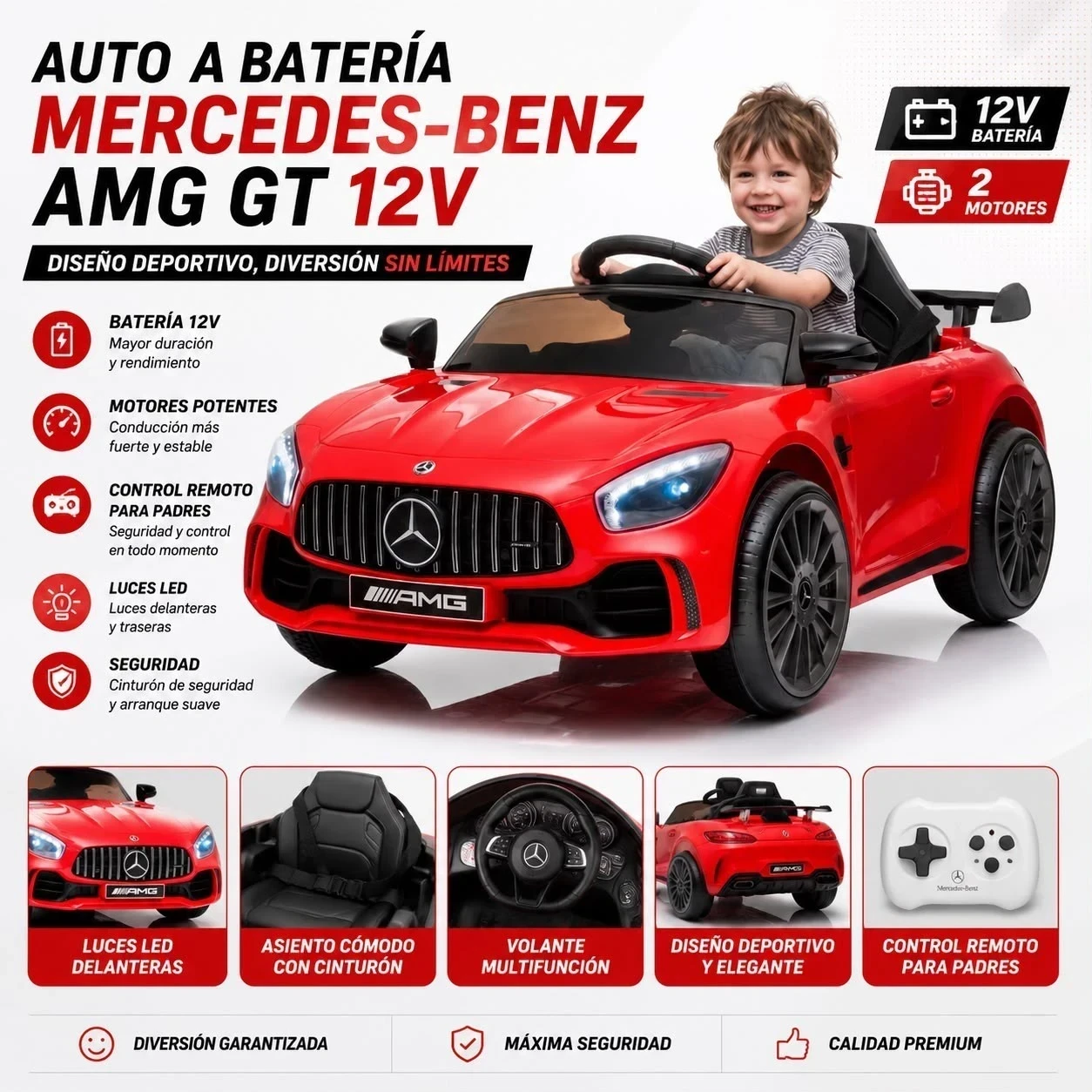 AUTO A BATERÍA MERCEDES BENZ AMG GT 12v*