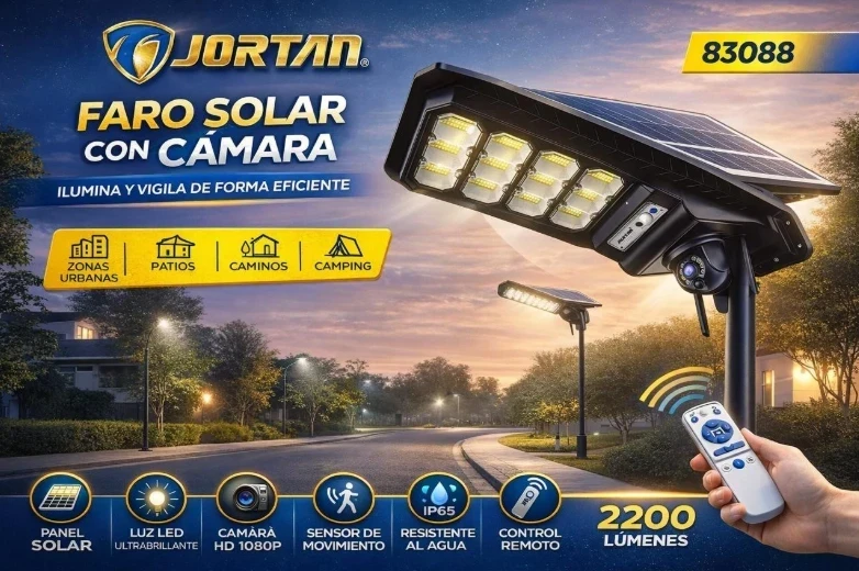 CAMARA JORTAN CON REFLECTOR LED SOLAR 
