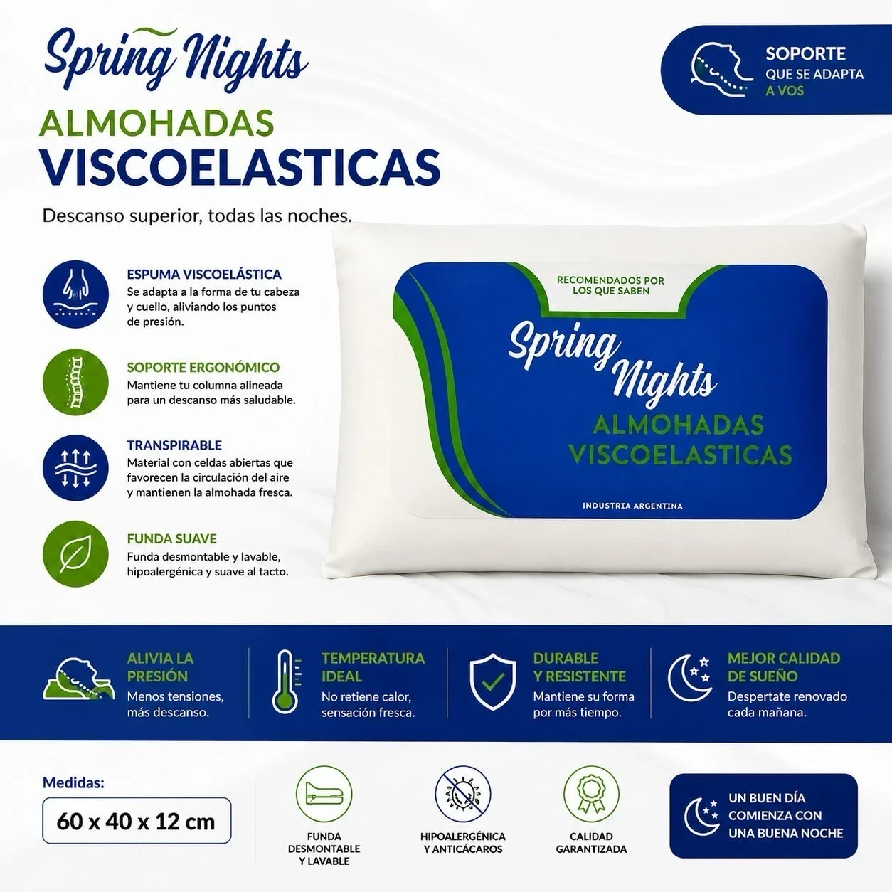 ALMOHADA VISCOELASTICA SPRING NIGHT