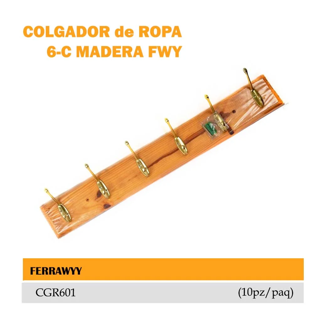 COLGADOR de ROPA  6-C MADERA FWY 