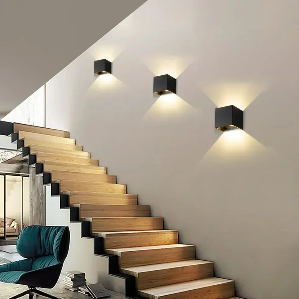APLIQUE PARED CUBIC NEGRO REGULABLE 6W IP54 LUZ CALIDA/3000KK  4