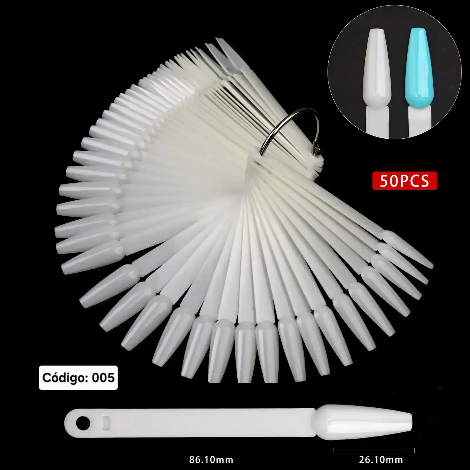 Llavero 50 Uñas para Práctica Color Natural 2