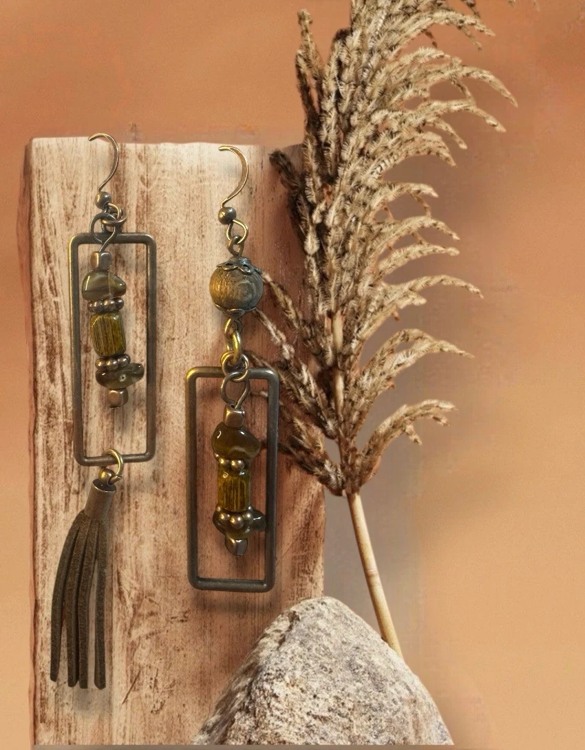 Pendientes Bohemios con diseño asimétrico