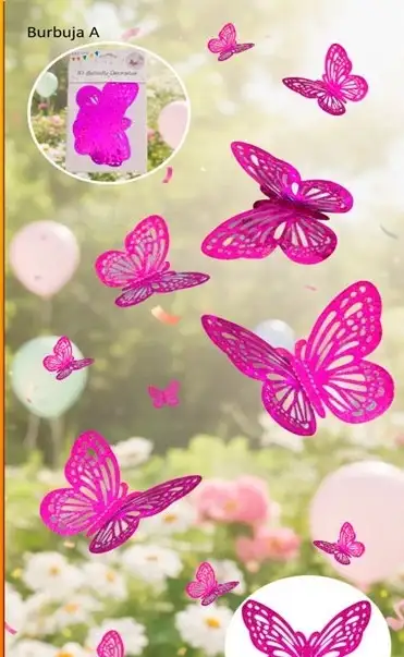 MARIPOSA TROQUELADA FUCSIA
