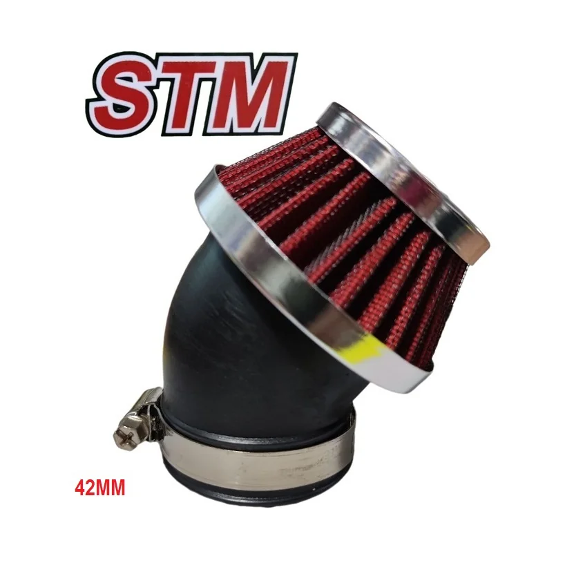 FILTRO AIRE CONICO CURVA 45° 42MM PLATA [STM] -42553