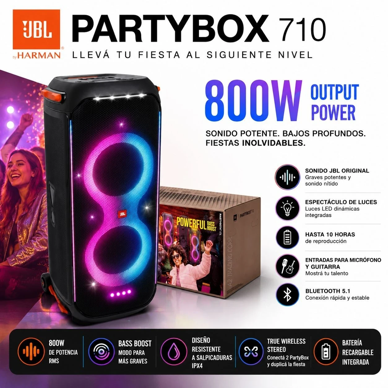 PARLANTE JBL PartyBox 710  