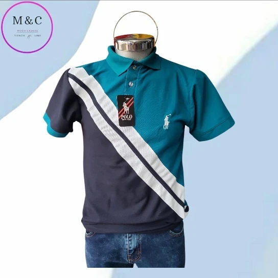 Playera M franja de color