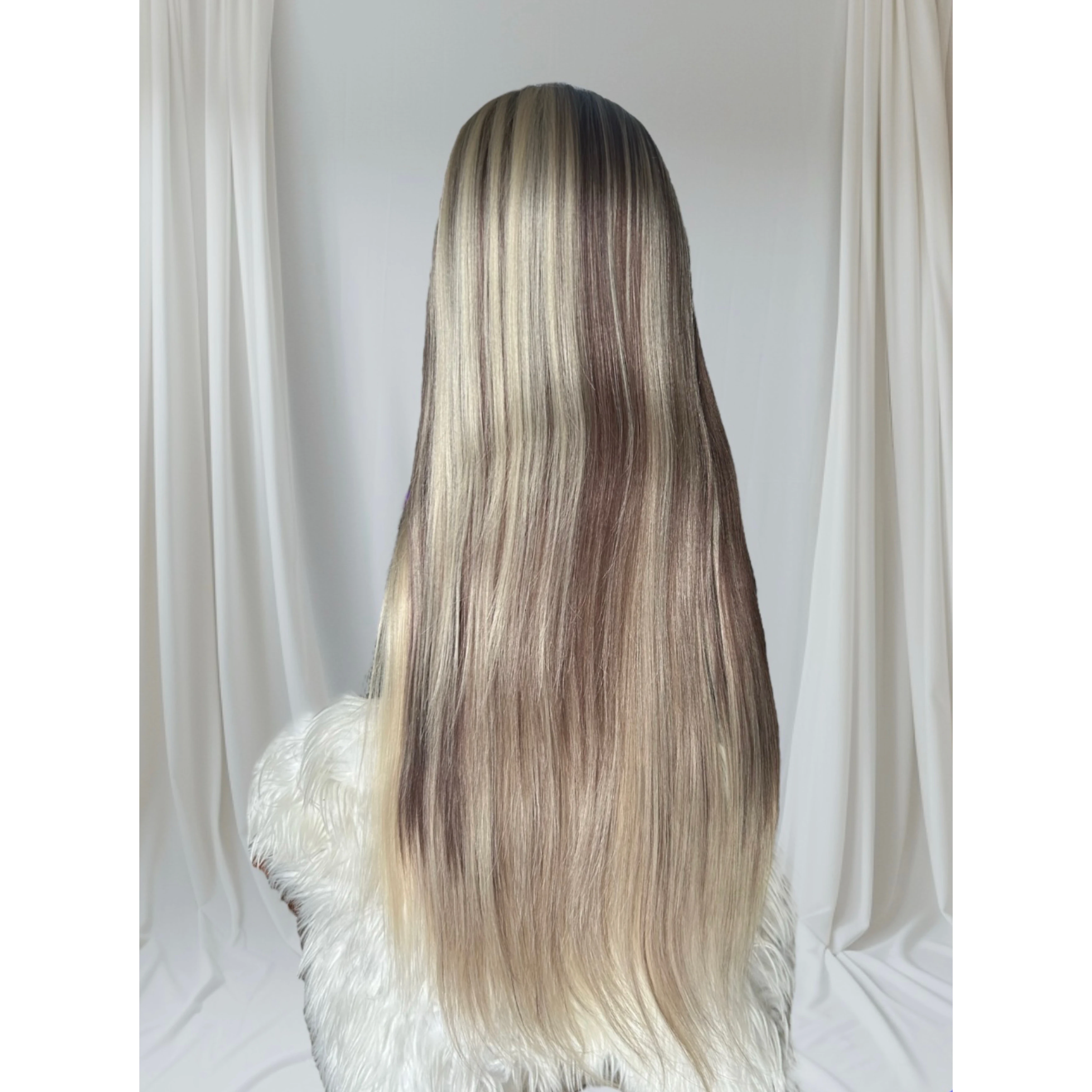 Peluca de cabello Semi Natural  fronral lace 13x4, 26 pulgada  2