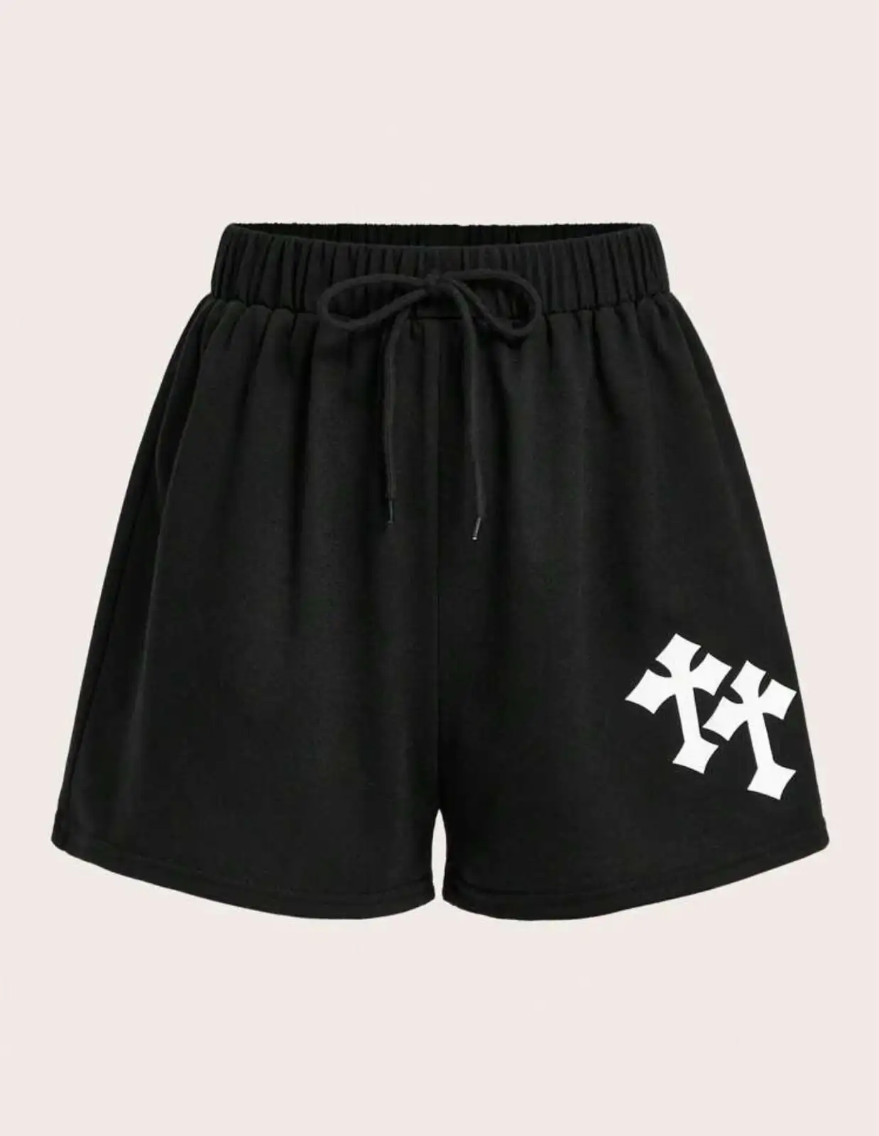 Hermoso short negro diseño gótico cruces - Romwe 3