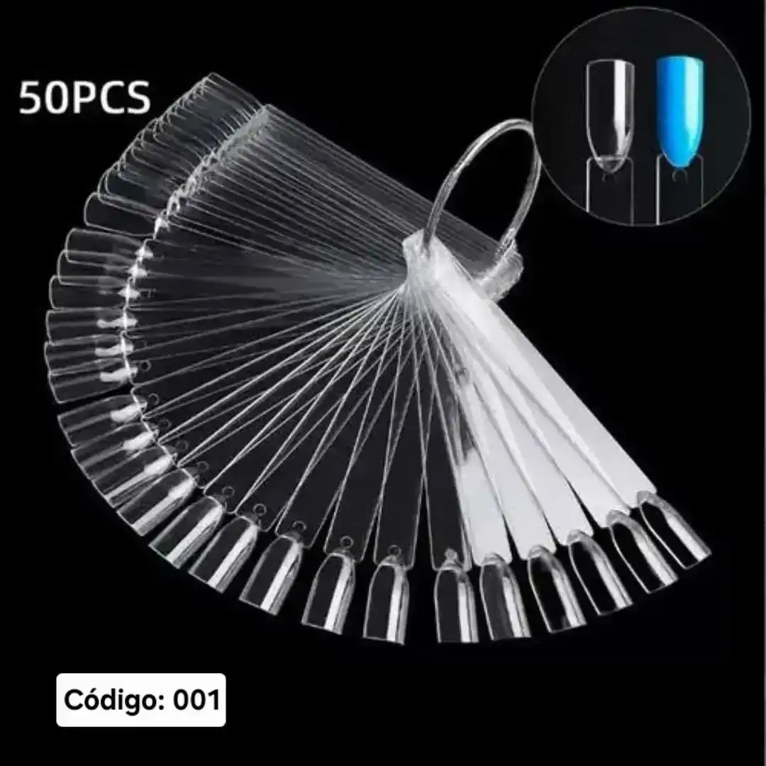 Llavero 50 Uñas para Práctica Color Transparente